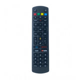 Black ergonomic remote control (No. 1096), compatible with Jio Fiber Set Top Box, offers long-distance operation for sofa, divan, or bed use, featuring YouTube functions