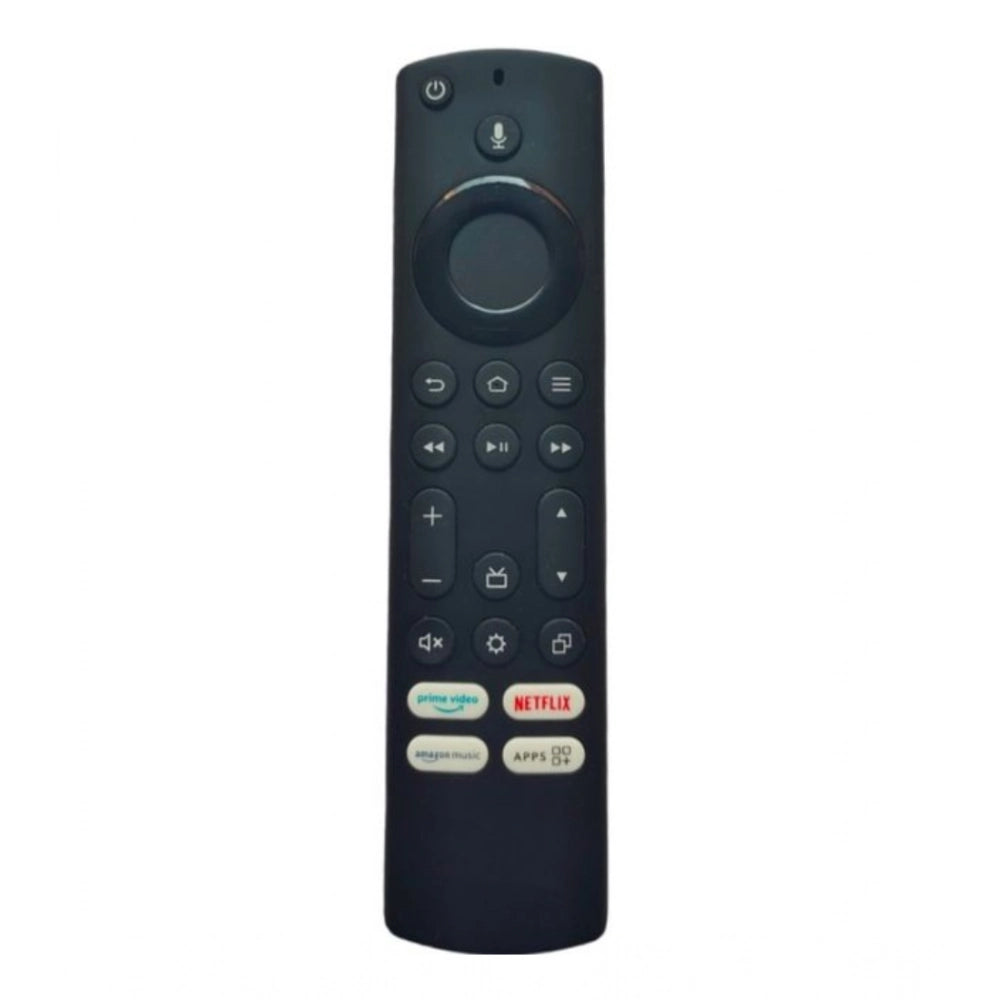 Black ergonomic Smart TV remote No. 1074 for SonyLiv, Netflix, Prime Video on Onida LCD-LED TVs. Compatible replacement with long range, lightweight design." (98 characters)