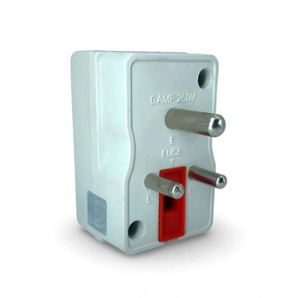 White 3-in-1 Worldwide Universal Multi Plug Socket Travel Adapter with Surge Protector, ideal for home or travel use