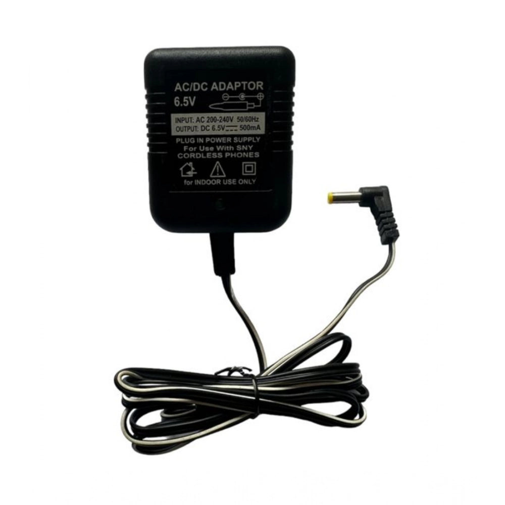 Black 6.5V DC Power Adapter for Electronic Devices, Toys, Cordless Phones, FM Radio - Long range, lightweight design