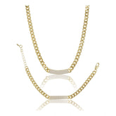 Gold-plated stainless steel bracelet and necklace for women, polished with a warm golden glow