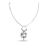 Silver plated stainless steel Gen-Z pendant chain for women, imported jewelry accessory on white background