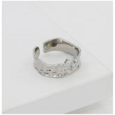 Stainless steel silver-plated freesize western finger ring, polished accessory for everyday wear