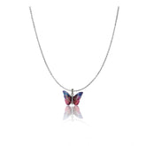 Colorful stainless steel butterfly pendant (silver plated) for daily wear, showcasing vibrant design