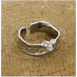 Stainless steel silver-plated western freesize ring, ideal for casual wear or accessorizing