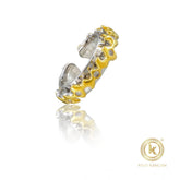 Stainless steel double tone silver plated freesize ring for everyday wear, close-up detailing shows high-quality design