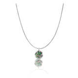 Silver-plated stainless steel galaxy pendant on delicate chain for women, space-inspired jewelry