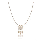 Gold-plated stainless steel dream catcher pendant on delicate chain
