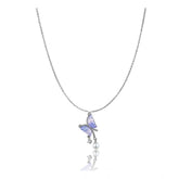 Silver plated stainless steel butterfly daily wear pendant on delicate chain