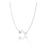 Stainless steel imported pendant chain, silver plated - women's jewelry accessory on display