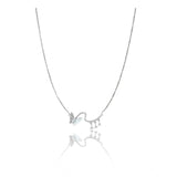Stainless steel imported pendant chain, silver plated - women's jewelry accessory on display