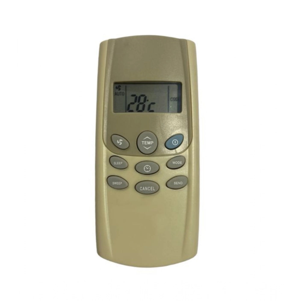 White ergonomic AC remote control (No. 51, no backlight) for long-distance device operation from sofa, divan, or bed