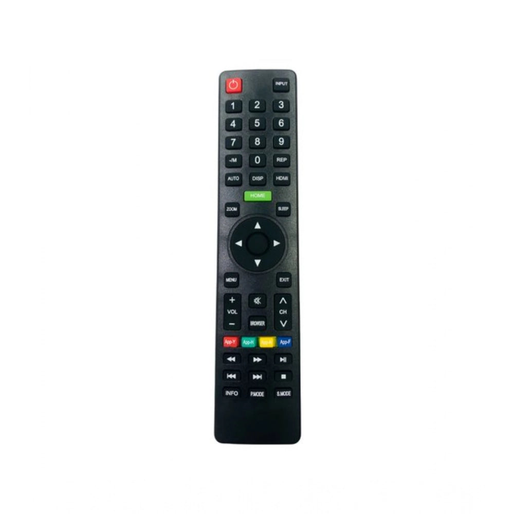 Black ergonomic remote for Elista Smart LCD/LED TV (No Voice No.1203), facilitates long-distance control from sofa, divan, or bed