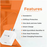 White AB Plastic VOXEL 'C' Port PD Fast Charger, compact & lightweight