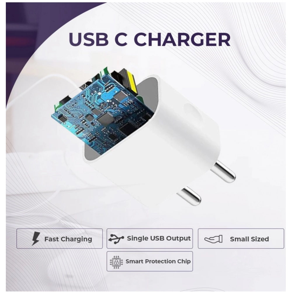 White AB Plastic VOXEL 65 Watt USB Fast Charger, compact & lightweight design