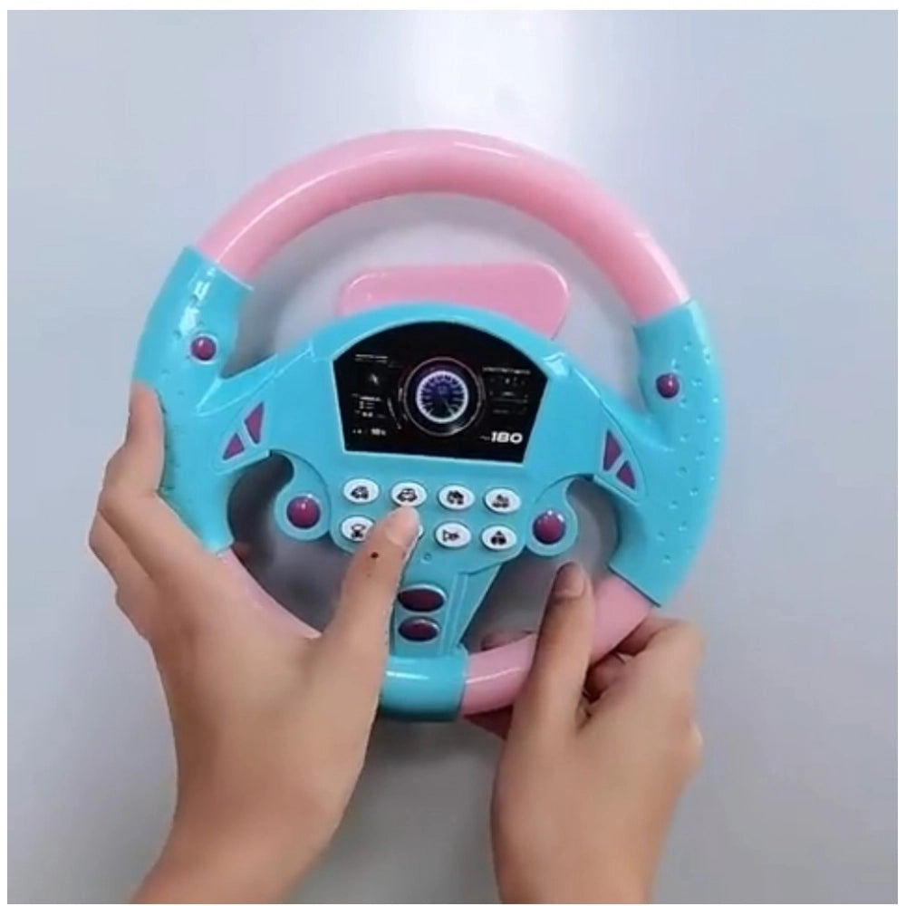 Multicolor plastic steering wheel driving toy for kids, enhancing pretend play experience