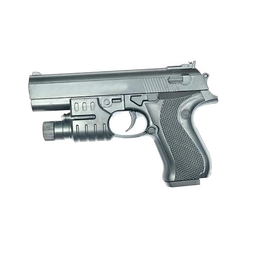 Multi-colored plastic PUBG pistol toy for kids, reloadable with 8 rounds, suitable for playtime fun