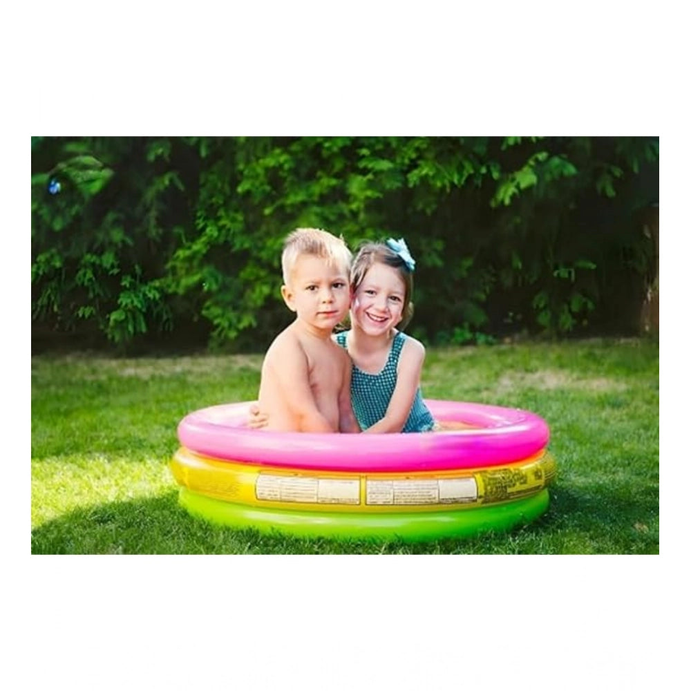 Multicolor plastic 2ft round bath tub with pump for kids playtime toys