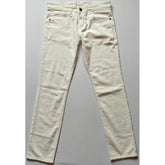 Men's beige cotton blended solid classic fit jeans, mid rise with button closure - fashionable everyday style for men