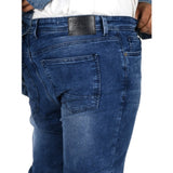 Men's cotton blended solid plus size blue jeans - mid rise, comfortable fit for men