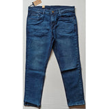 Men's blue cotton-blend tapered jeans - solid style for men's fashion