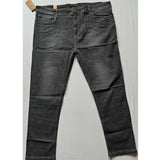 Dark grey cotton blended plus size men's jeans, solid pattern, mid-rise, suitable for all occasions