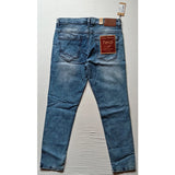 Men's cotton blended solid tapered jeans - mid rise, blue color, ideal for casual wear