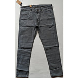 Grey cotton-blend men's tapered jeans, solid style for fashionable casual wear