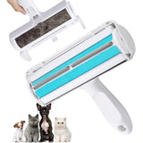 Blue plastic dog hair remover roller for easy pet grooming