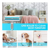 Blue plastic dog hair remover roller for efficient pet grooming