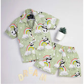 Multicolor lycra blend printed short sleeve shirt and shorts set for boys, ideal for active play