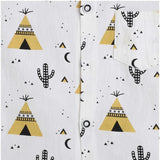 White cotton blend printed short sleeve shirt & shorts set for kids, perfect summer outfit