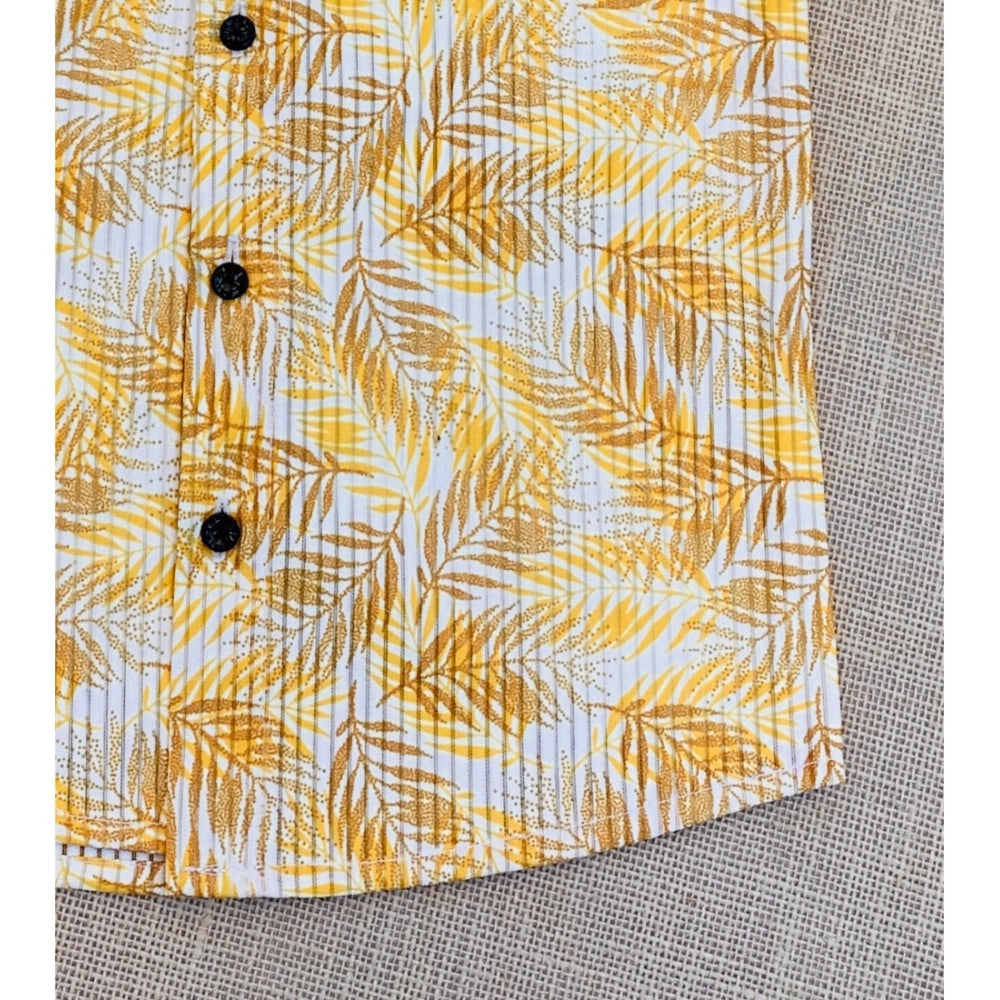 Kids' multi-color printed cotton blend short sleeve shirt, vibrant and comfy for playtime