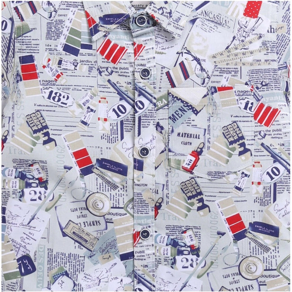 Multi-colored cotton blend short sleeve shirt for kids, vibrant printed design