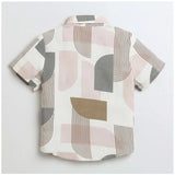Multi-colored cotton blend printed short sleeve shirt for kids, perfect for playtime