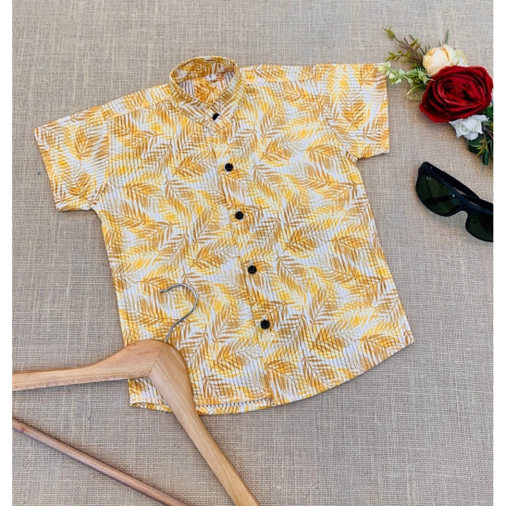 Kids' cotton blend printed short sleeve multi-color shirt, vibrant design for casual wear