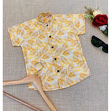 Kids' cotton blend printed short sleeve multi-color shirt, vibrant design for casual wear