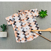 Boys multi-color printed cotton blend short sleeve shirt, vibrant design for kids' casual wear