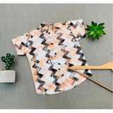 Boys multi-color printed cotton blend short sleeve shirt, vibrant design for kids' casual wear