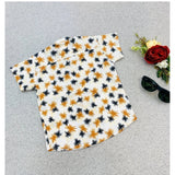 Multi-color cotton blend printed short sleeve shirt & shorts set for kids, comfortable summer outfits