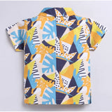 MultiColor Lycra blend printed short sleeve shirt & shorts set for kids, perfect for active play