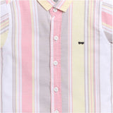 Boys multi-colored cotton blend printed short sleeve shirt