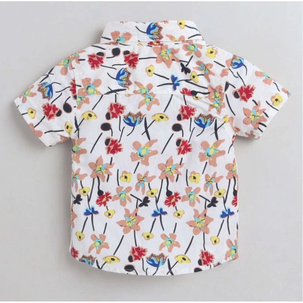 MultiColor cotton blend printed short sleeve kids shirt, vibrant design for playtime