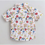 MultiColor cotton blend printed short sleeve kids shirt, vibrant design for playtime
