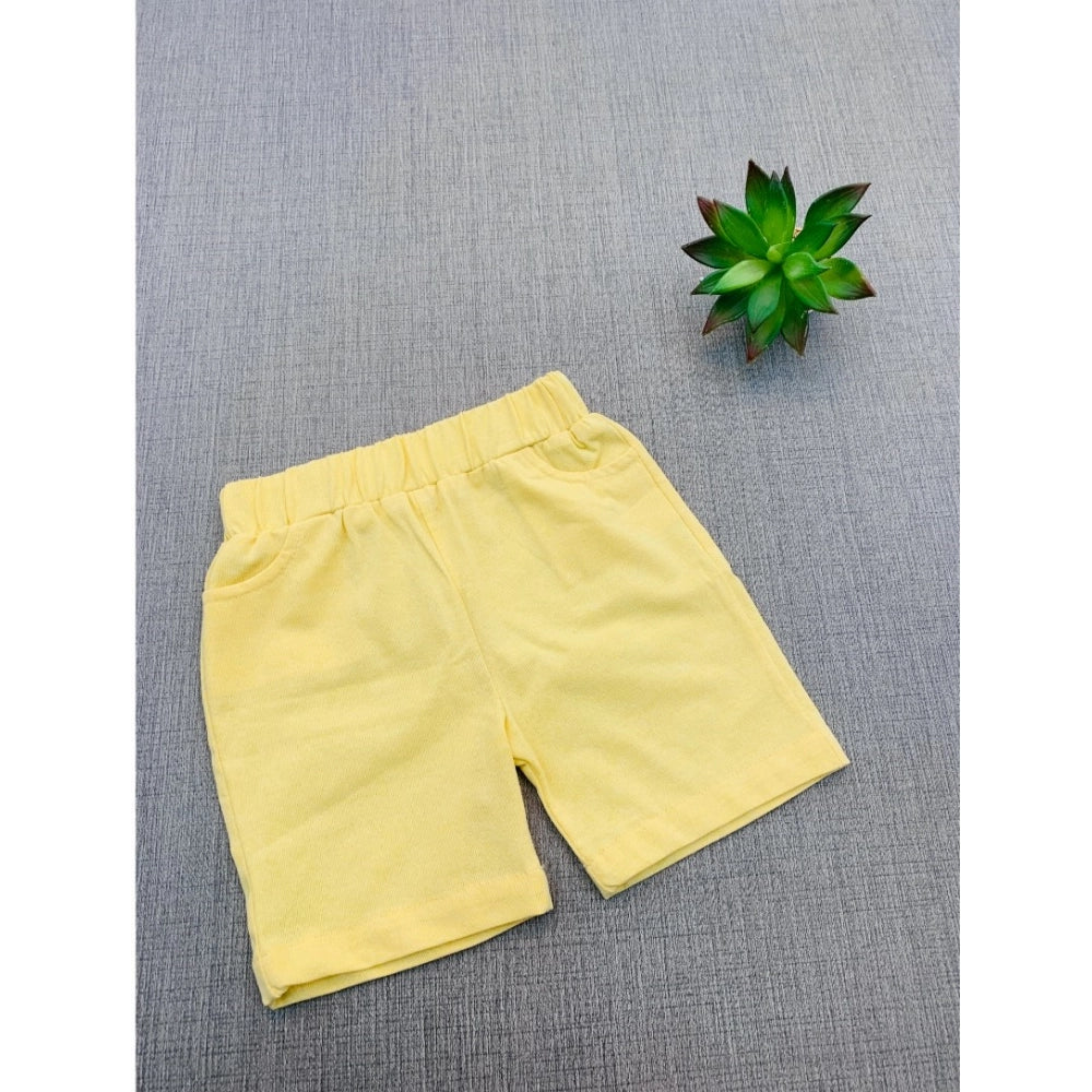 MultiColor cotton blend boy's short sleeve shirt & shorts set with printed design