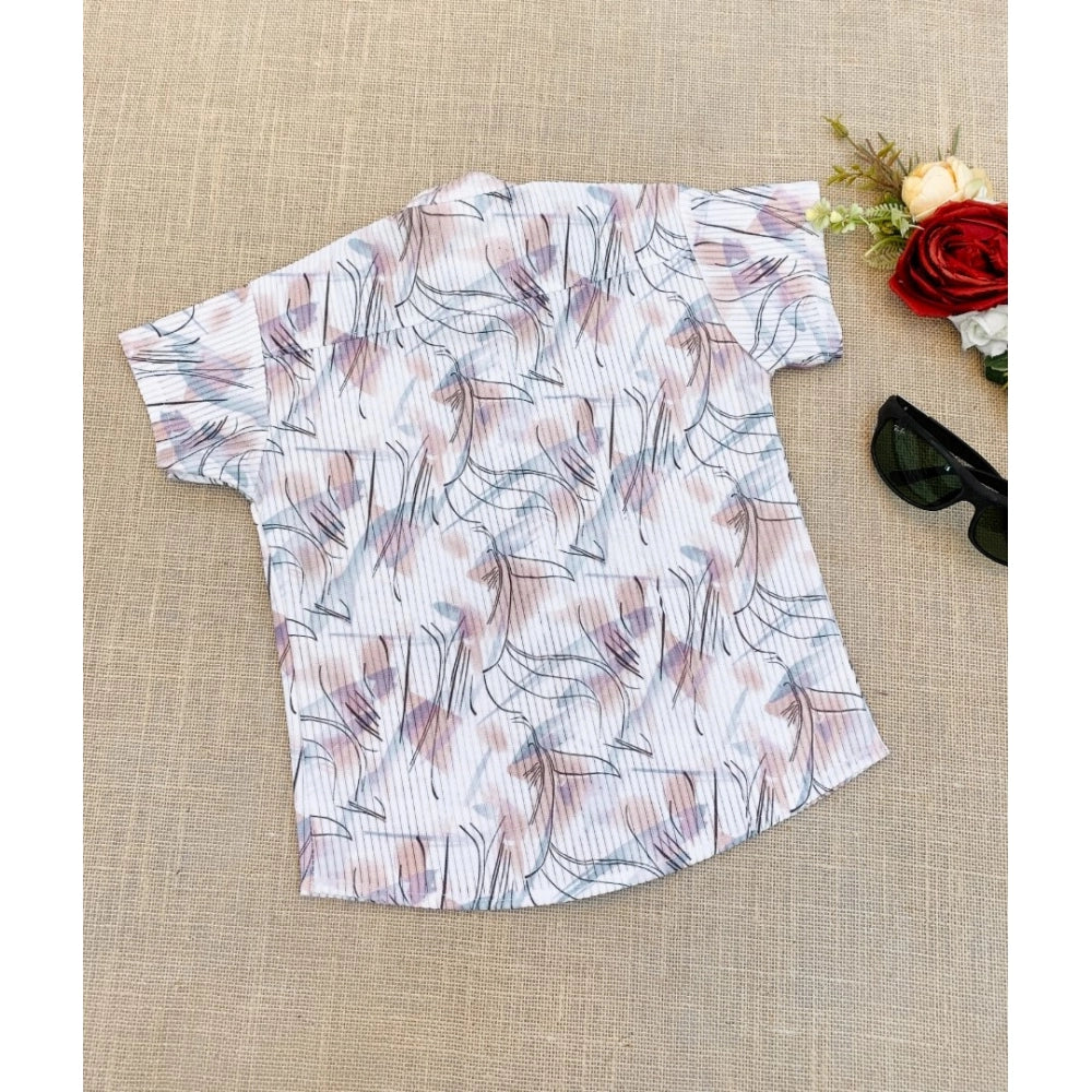 MultiColor cotton blend boys' printed short sleeve shirt & shorts set, vibrant patterns for playful outfits