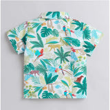 MultiColor Lycra blend boy's printed short sleeve shirt & shorts set for active play