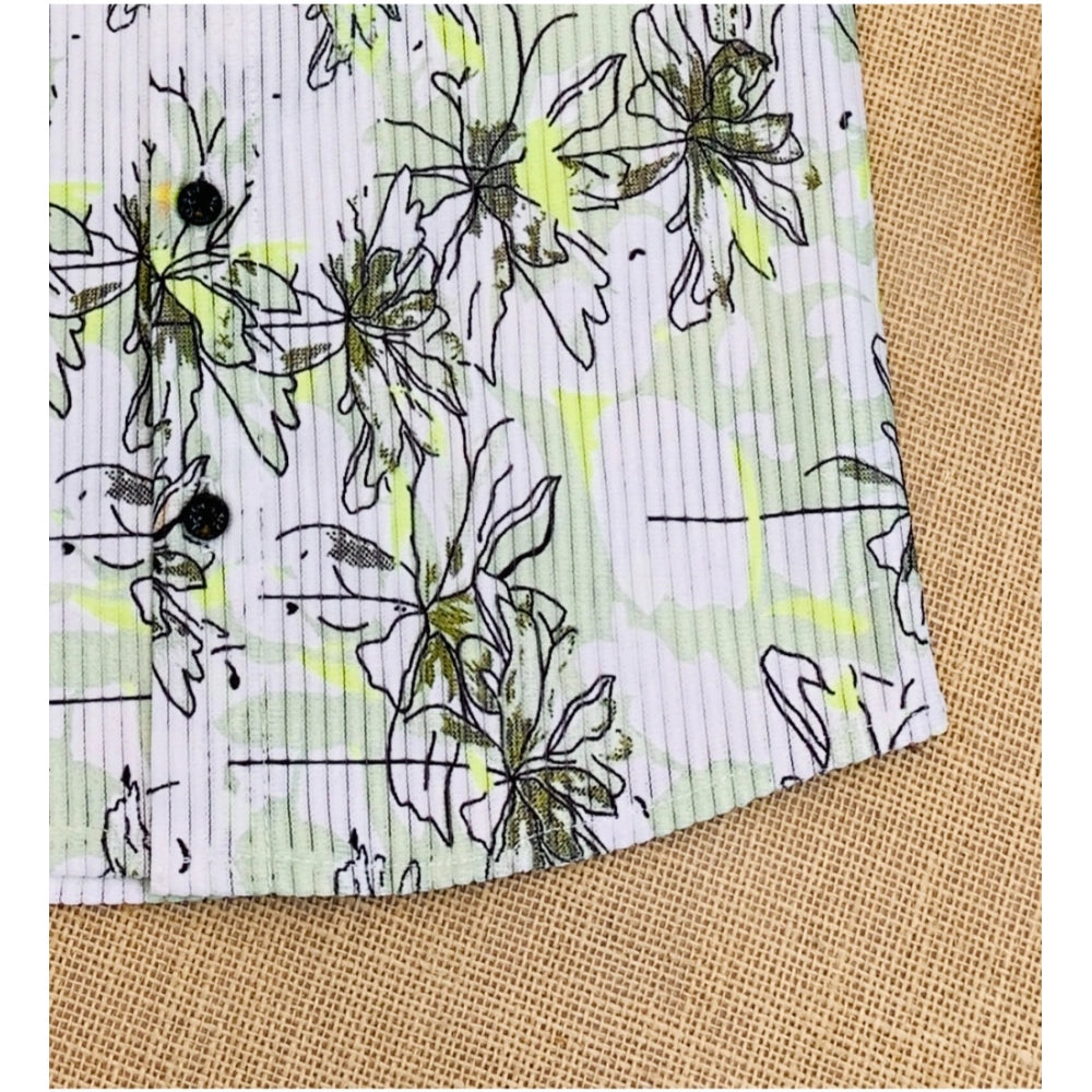 MultiColor cotton blend printed short sleeve boy's shirt, vibrant design for kids fashion