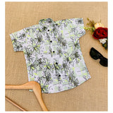 Multi-colored cotton blend printed short sleeve shirt for kids