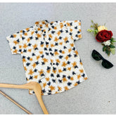 MultiColor cotton blend printed short sleeve shirt for kids, vibrant design perfect for playtime